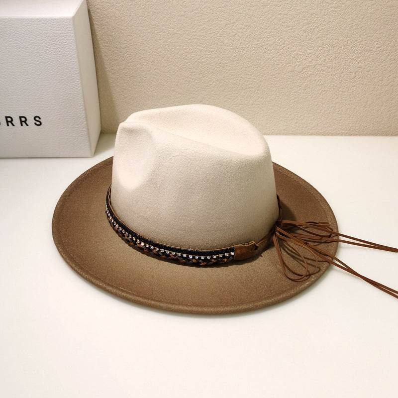 Woolen Fedora Hat Female Vintage Top Hat - Mubimart