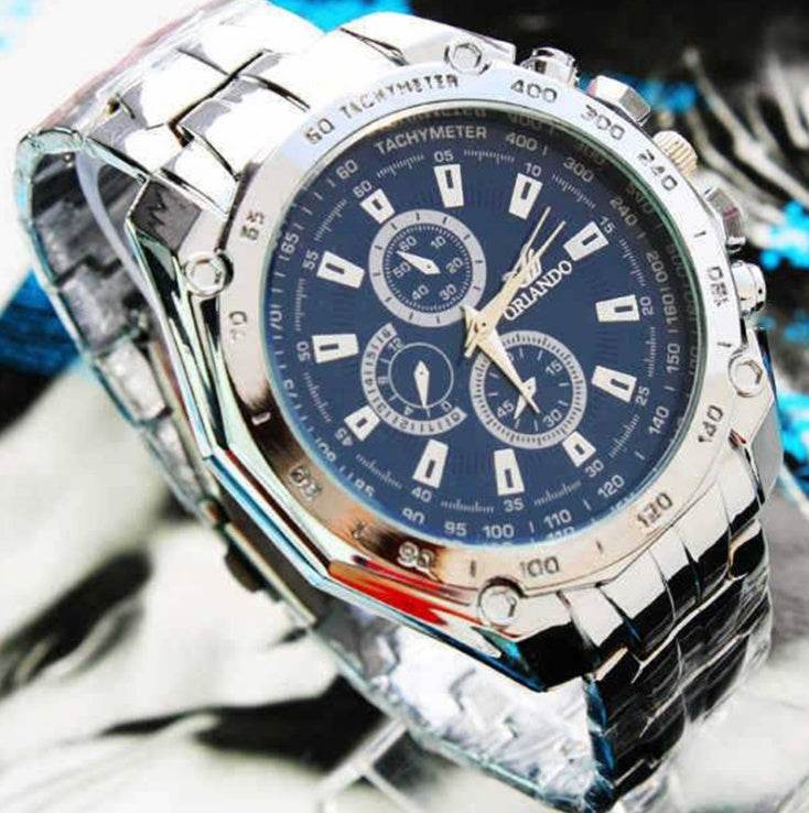 Fashion Silver Stainless Steel Mens Watches Top Brand Luxury Watch Men Sport Clock Man Casual Wristwatch Relogio Masculino - Mubimart