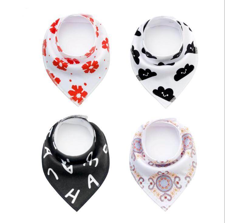 4pcs Lot Bibs Burp Cloth Print Arrow Wave Triangle Baby Bibs Cotton Bandana Accessories - Mubimart