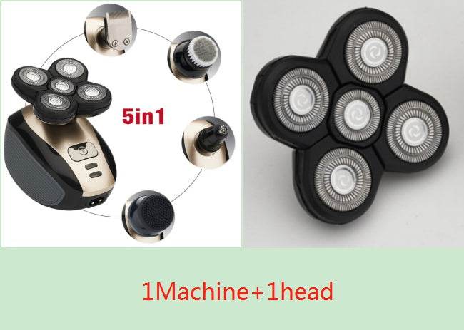 5 In 1 Multifunctional Electric Shaver 5 Blade Razor For Men Shaved Head Rechargeable Shaving Machine Beard Nose Hair Trimmer - Mubimart