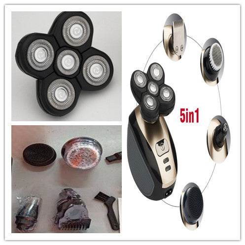 5 In 1 Multifunctional Electric Shaver 5 Blade Razor For Men Shaved Head Rechargeable Shaving Machine Beard Nose Hair Trimmer - Mubimart