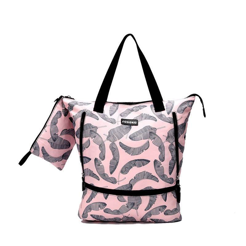 Canvas gym bag sports bag large capacity duffel bag portable yoga bag - Mubimart