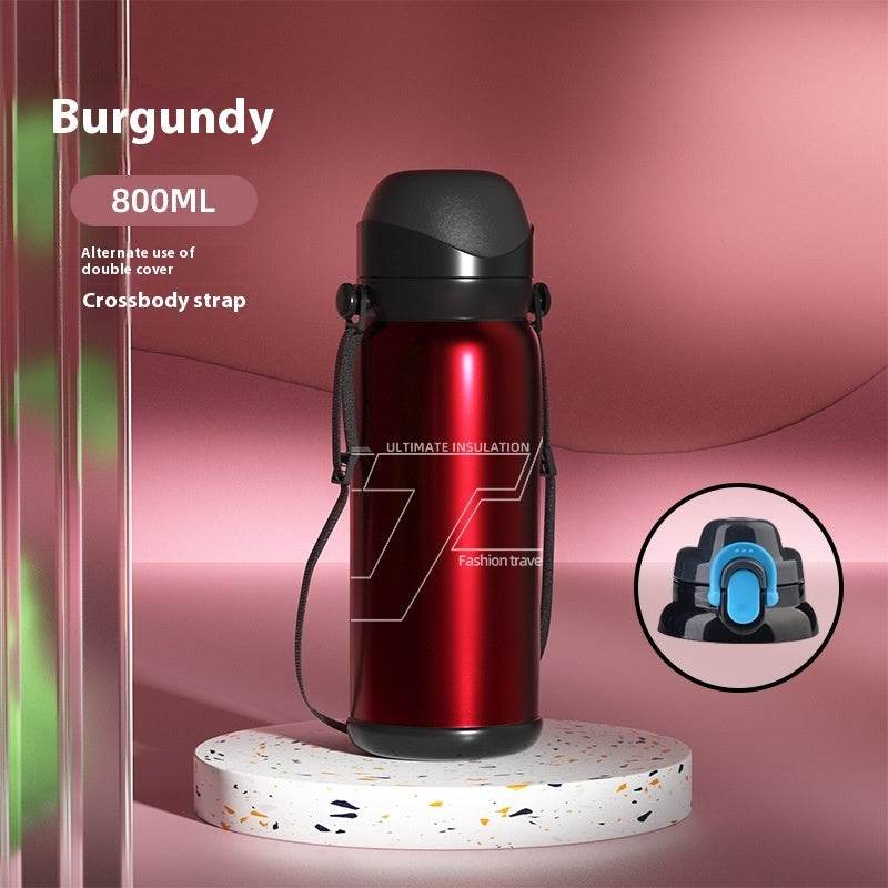Outdoor Large Capacity Travel Pot Hard Core Drop-resistant Vacuum Mug Stainless Steel - Mubimart