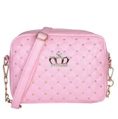 Women PU Crossbody Rivet Chain Shoulder Bag - Mubimart