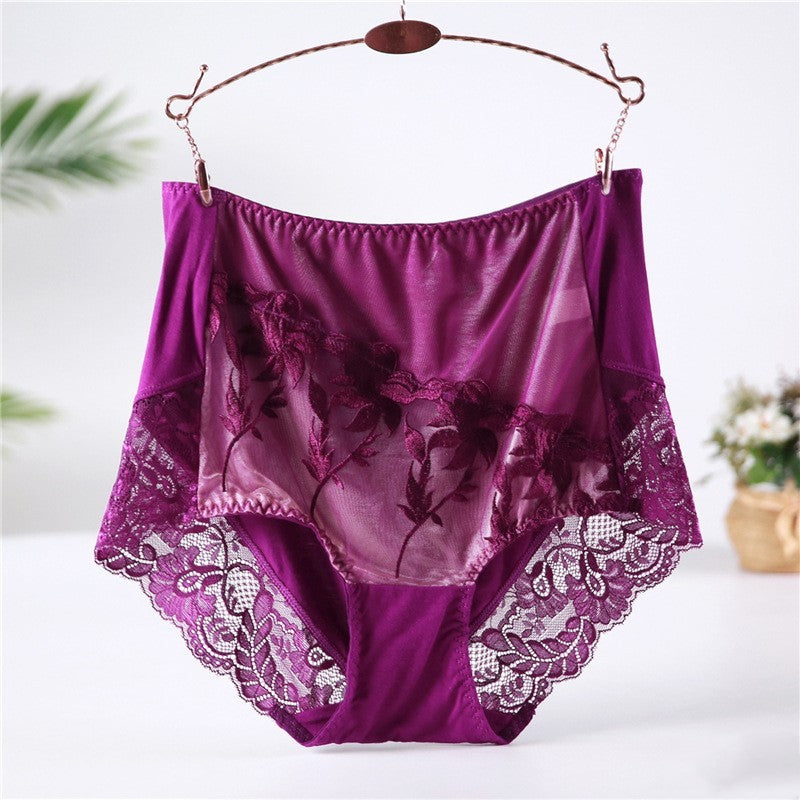 Embroidered modal high waist panties - Mubimart -  