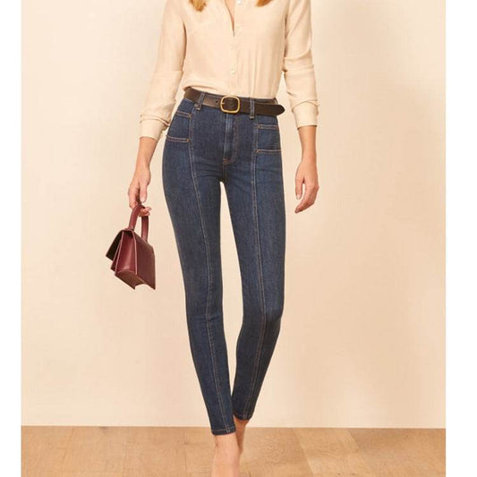 Stitching slimming ladies jeans - Mubimart