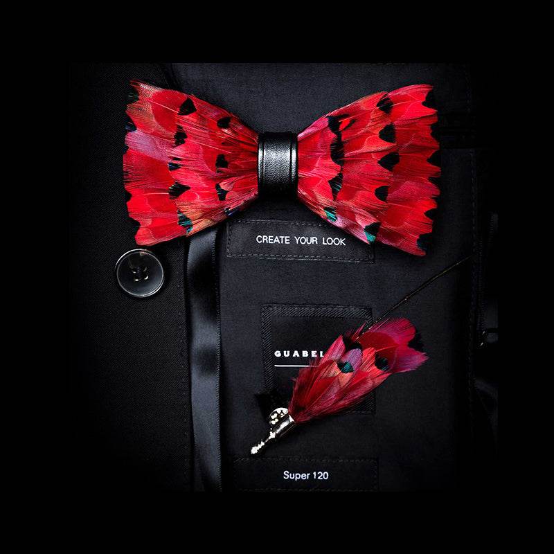 Feather bow tie - Mubimart