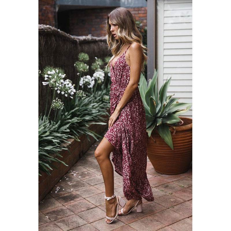 Bow floral camisole dress - Mubimart