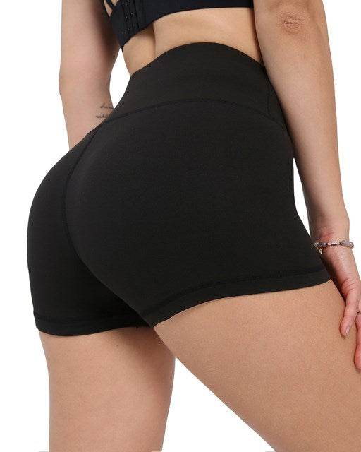 Workout Shorts For Women Seamless Biker Short Pants Black - Mubimart