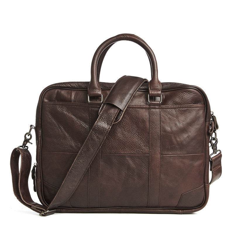 Leather Men's briefcase - Mubimart