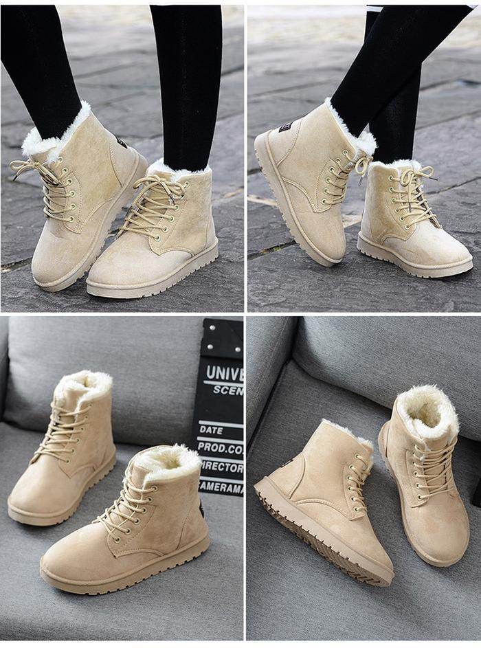 Snow boots with short tube plus velvet booties - Mubimart