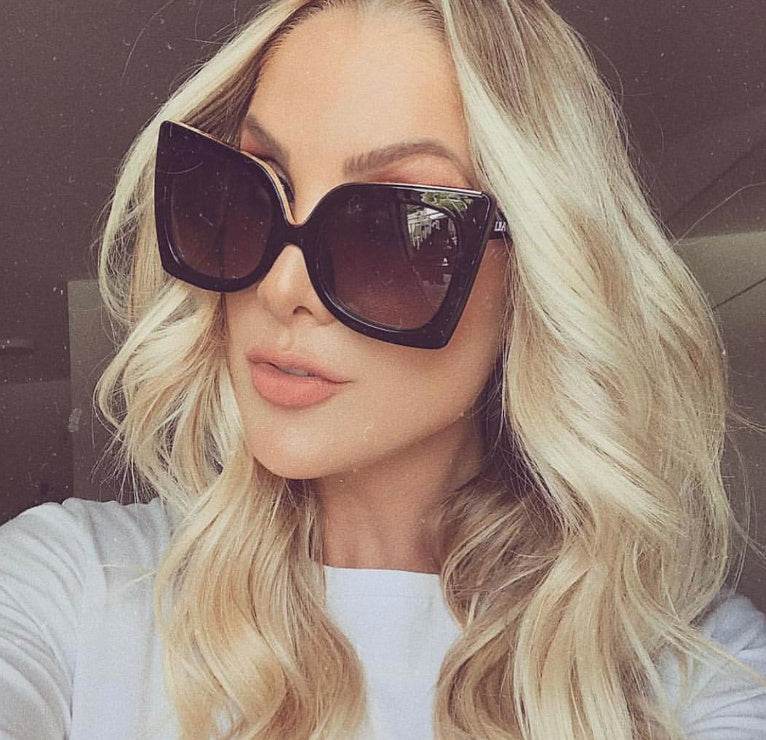 Women's Vintage Cat Eye Sunglasses Women Gradient Lens Sunglasses Glasses - Mubimart