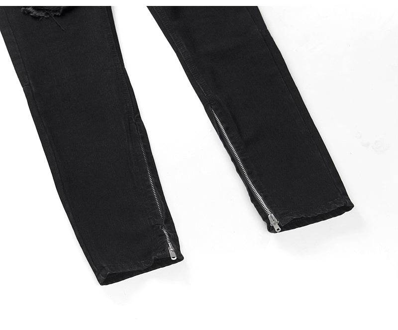 Slim-fit zippered jeans - Mubimart