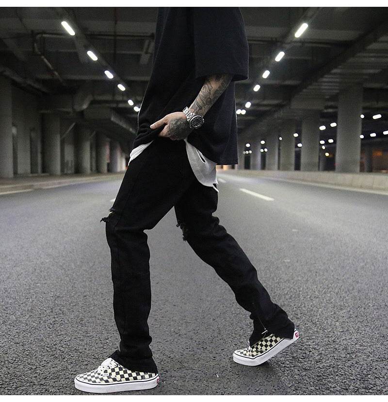 Slim-fit zippered jeans - Mubimart