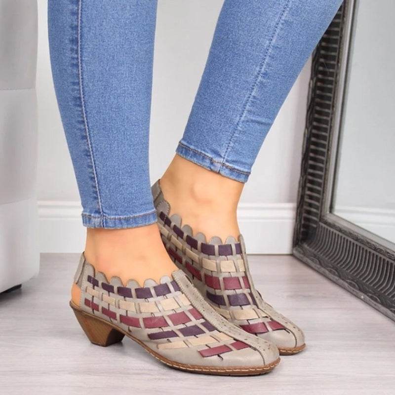 Cross weave wedge booties - Mubimart