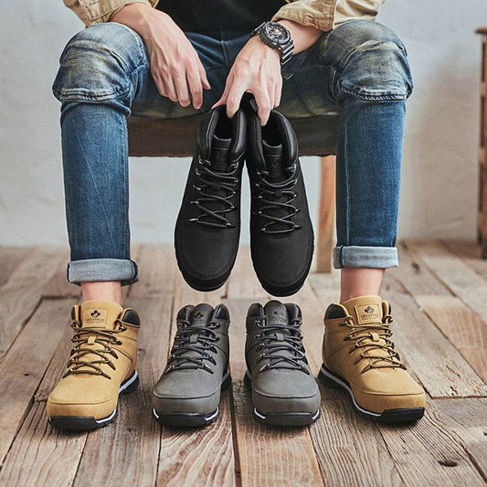 Trendy Outdoor Boots Hiking Shoes Men's Cotton Boots - Mubimart