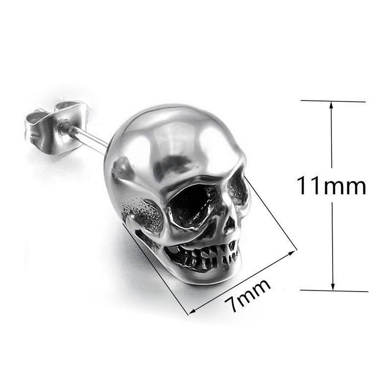 Punk Rock Skull Mens Earrings For Women Small Stud Earings Jewelry Dropshipping Gift - Mubimart