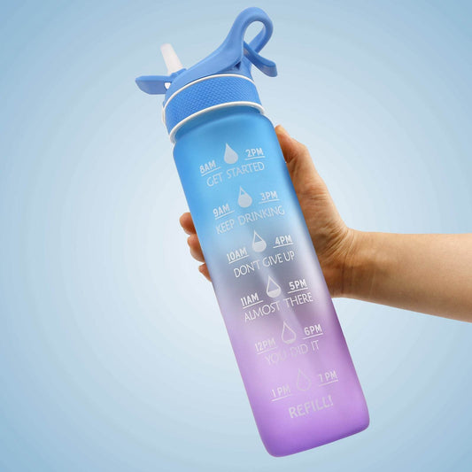 Water Bottle Scrub Bounce Cover Straw Space Cup Sports Water Bottle - Mubimart