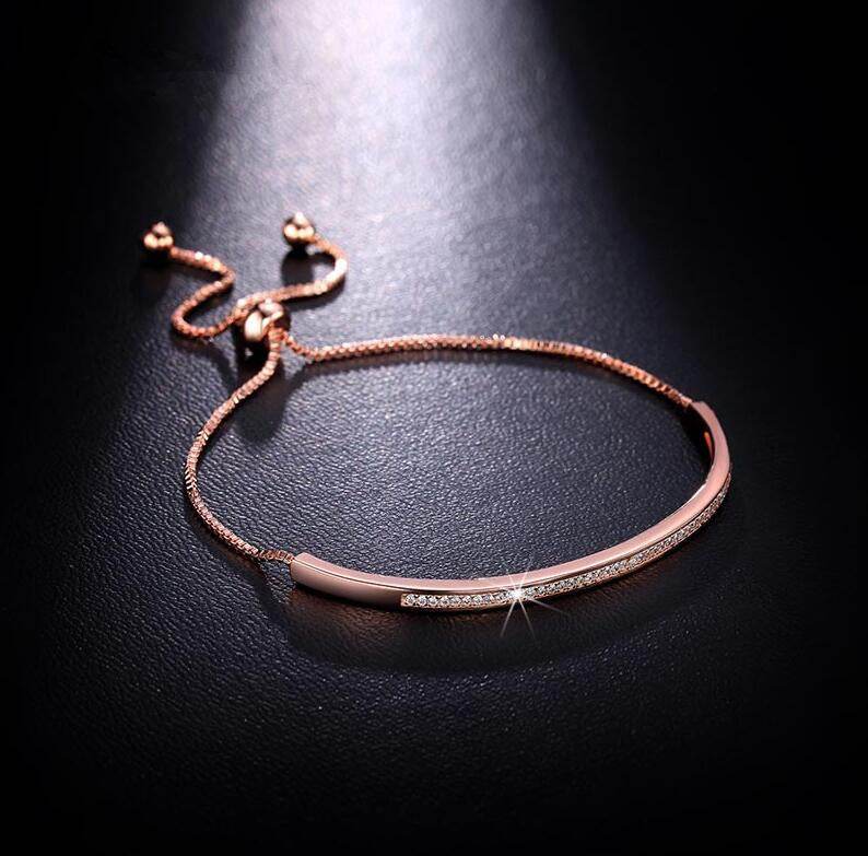 Top Quality Bracelet & Charm Bracelet For Women Get Bar Cursor Brilliant Cz Gold Jewelry Pulseira Hand - Mubimart