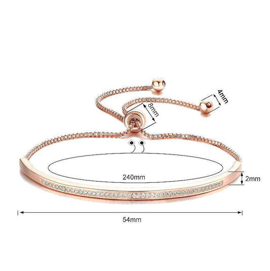 Top Quality Bracelet & Charm Bracelet For Women Get Bar Cursor Brilliant Cz Gold Jewelry Pulseira Hand - Mubimart
