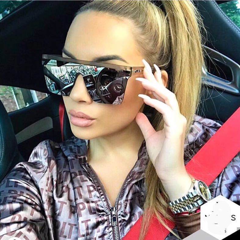 Oversized Square Unisex Fashion Sunglasses - Mubimart