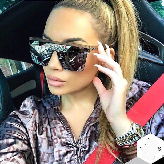 Oversized Square Unisex Fashion Sunglasses - Mubimart