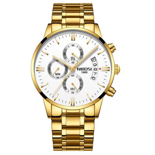 Men Watch Chronograph Sport Mens Watches Top Brand Luxury Waterproof Full Steel Quartz Gold Clock Men Relogio Masculino - Mubimart