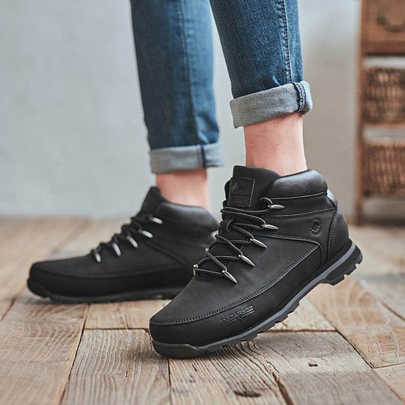 Trendy Outdoor Boots Hiking Shoes Men's Cotton Boots - Mubimart