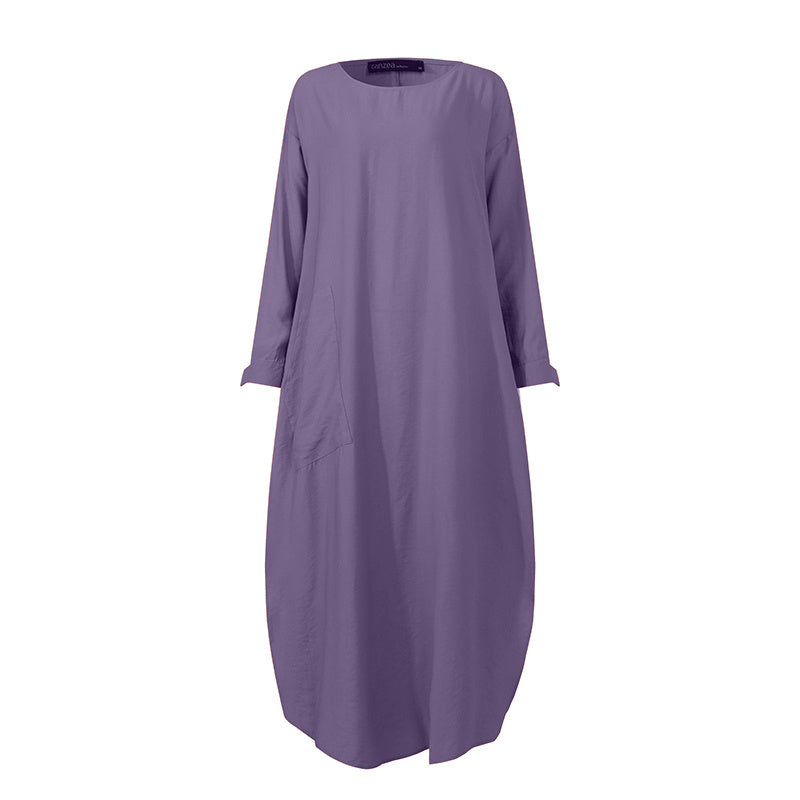 Long sleeve shirt dress - Mubimart -  