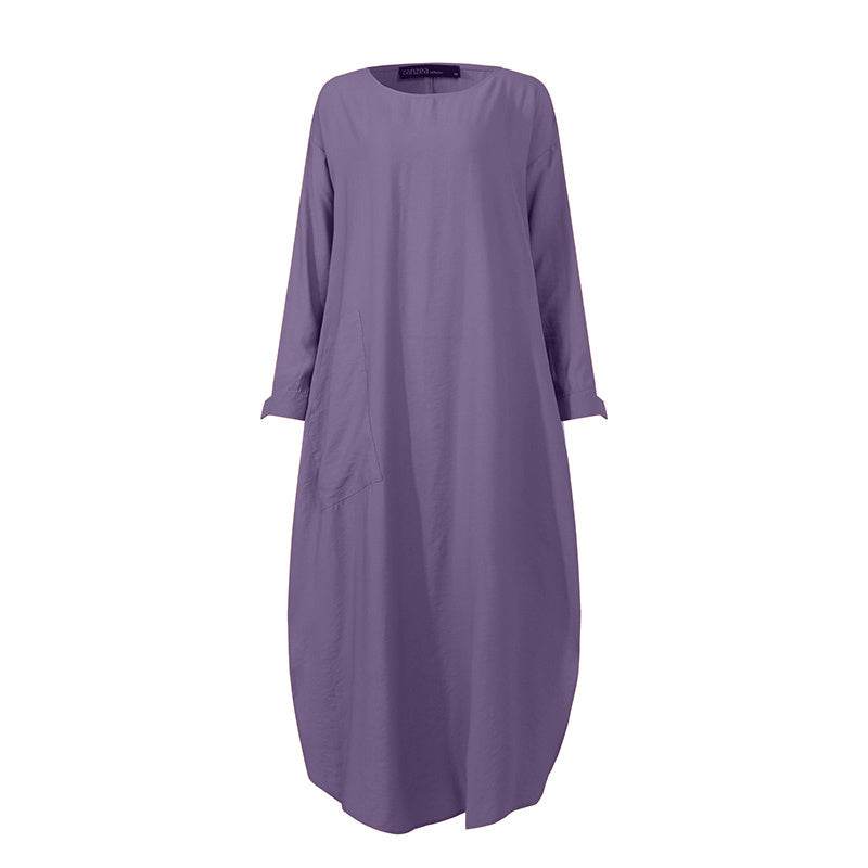 Long sleeve shirt dress - Mubimart