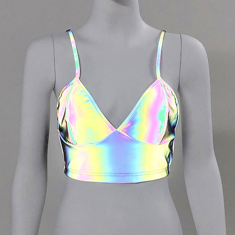 Laser reflective camisole - Mubimart -  