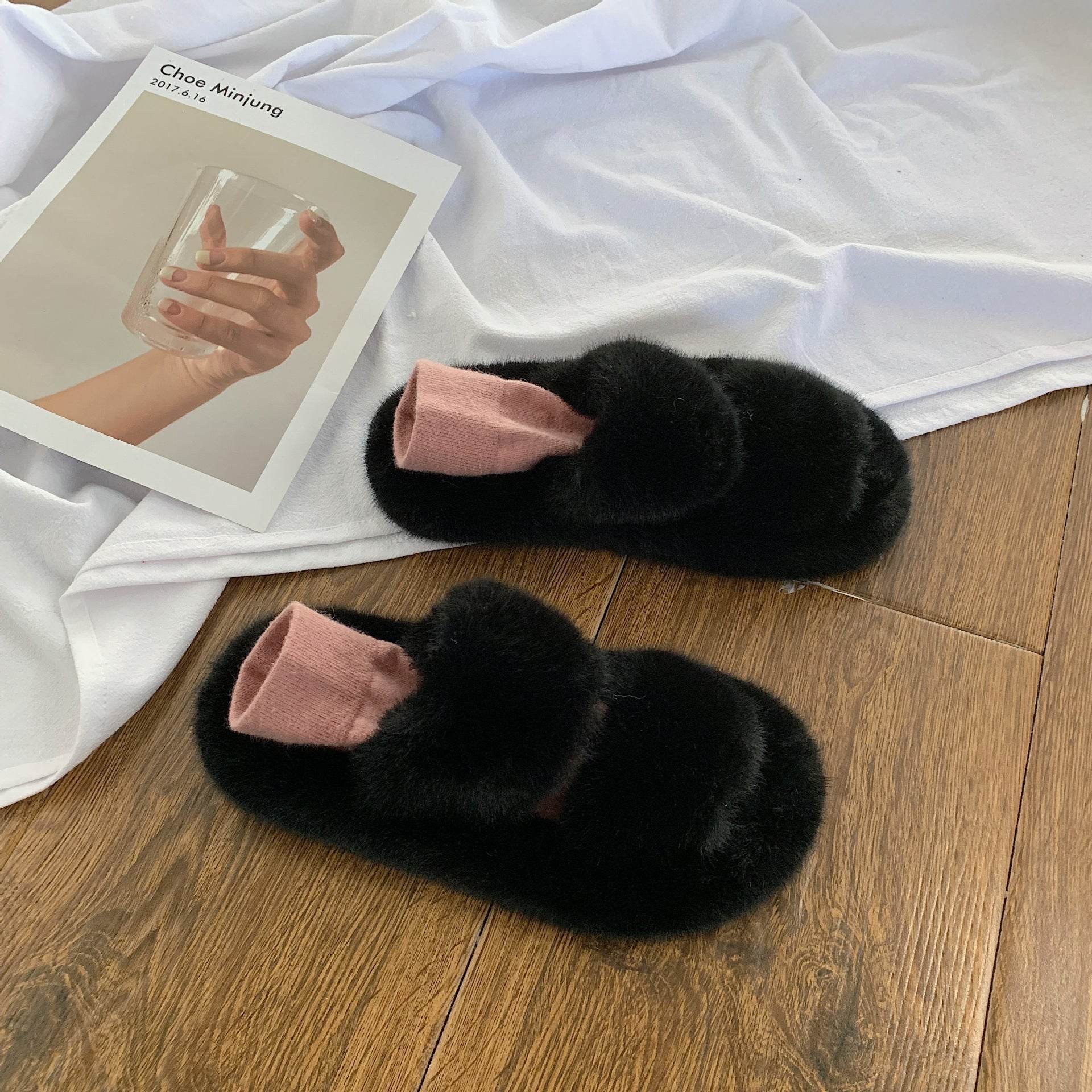 Hairy slippers for women - Mubimart