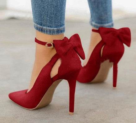 Women's bow stiletto heels - Mubimart