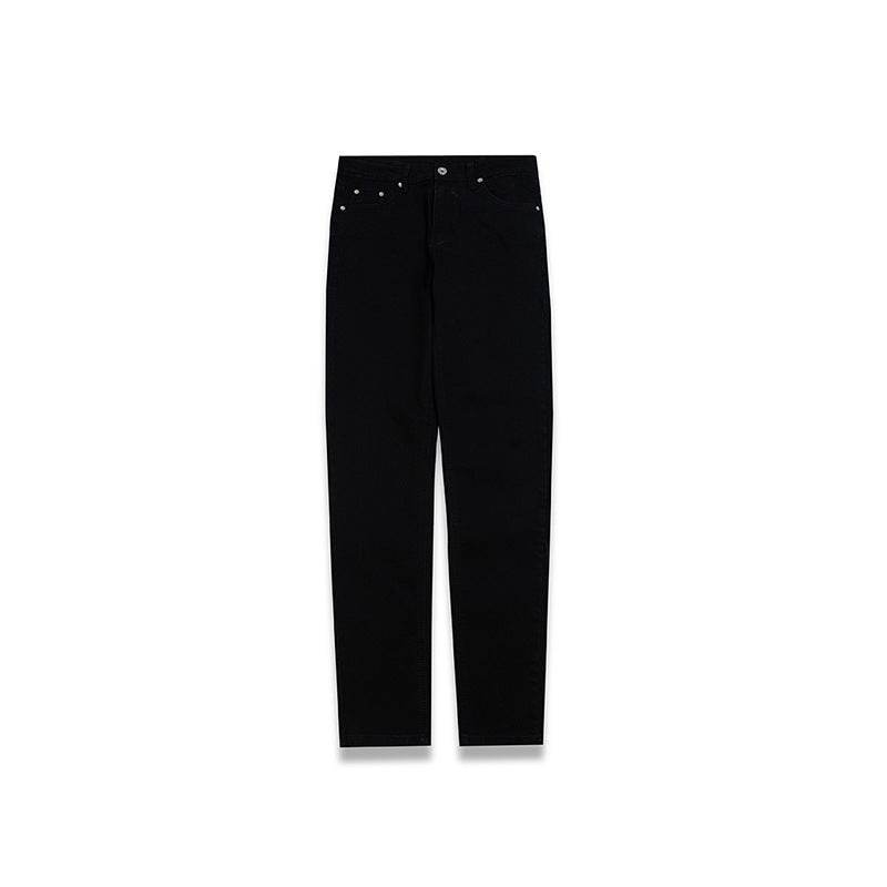 Pure Black Stretch Fit High Street Fit Men's Jeans - Mubimart