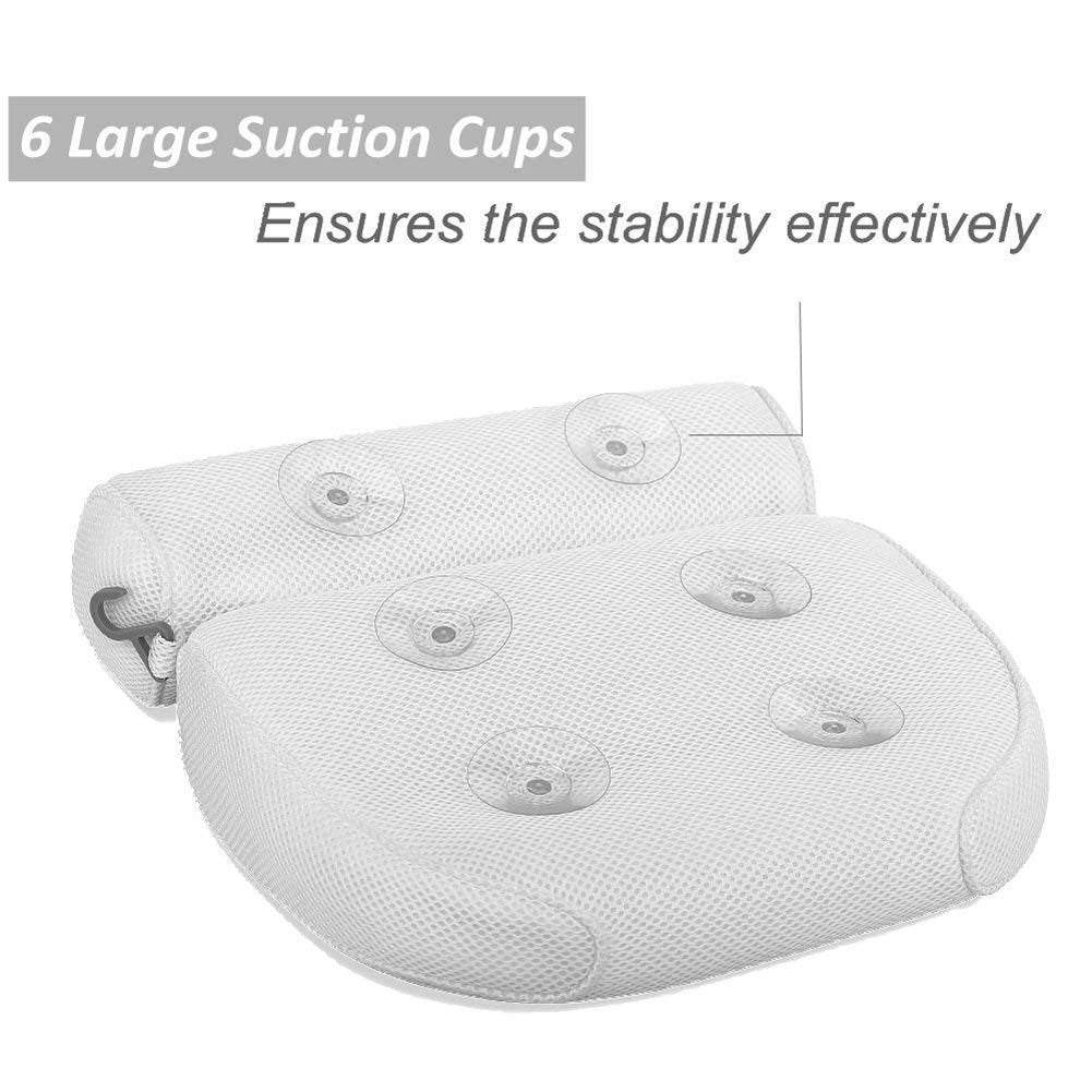 6 suction cups bath pillow 3D net bathtub pillow - Mubimart