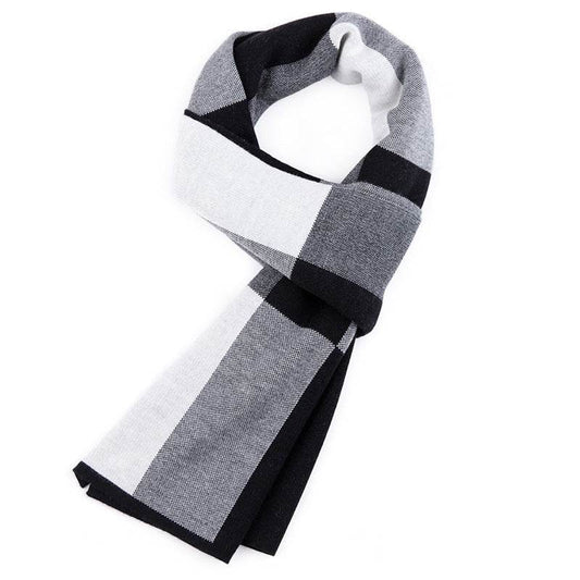Plaid men scarf knitted scarf - Mubimart