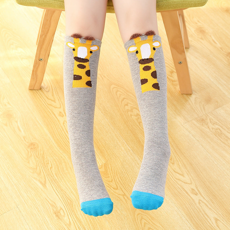 Children's stereo card through knee socks - Mubimart -  