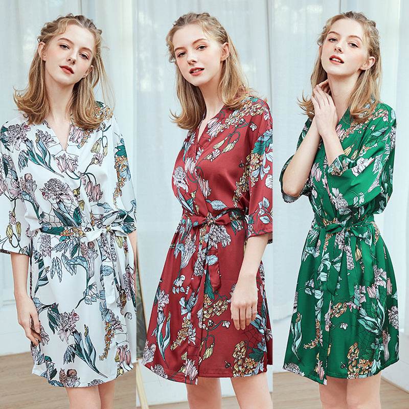 Short silk nightgown - Mubimart