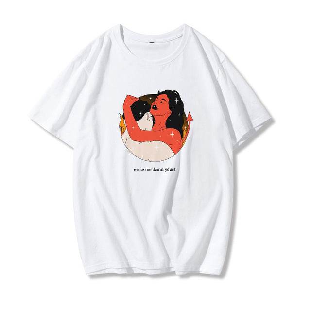 Retro BF Plus Size Loose Top Women's Fashion T-shirt - Mubimart
