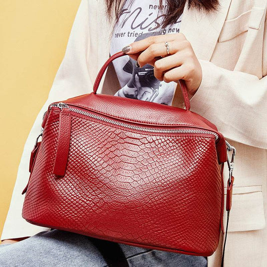 Ellyna Leather Satchel - Mubimart