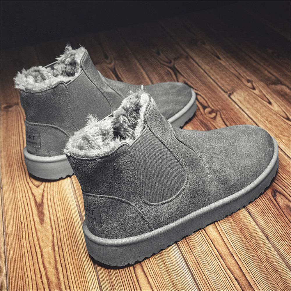 Boots Shoes New Winter Male Boots for Men Leather Ankle Boots Man Booties Footwear Outdoor Boots Shoe Warm Fur - Mubimart