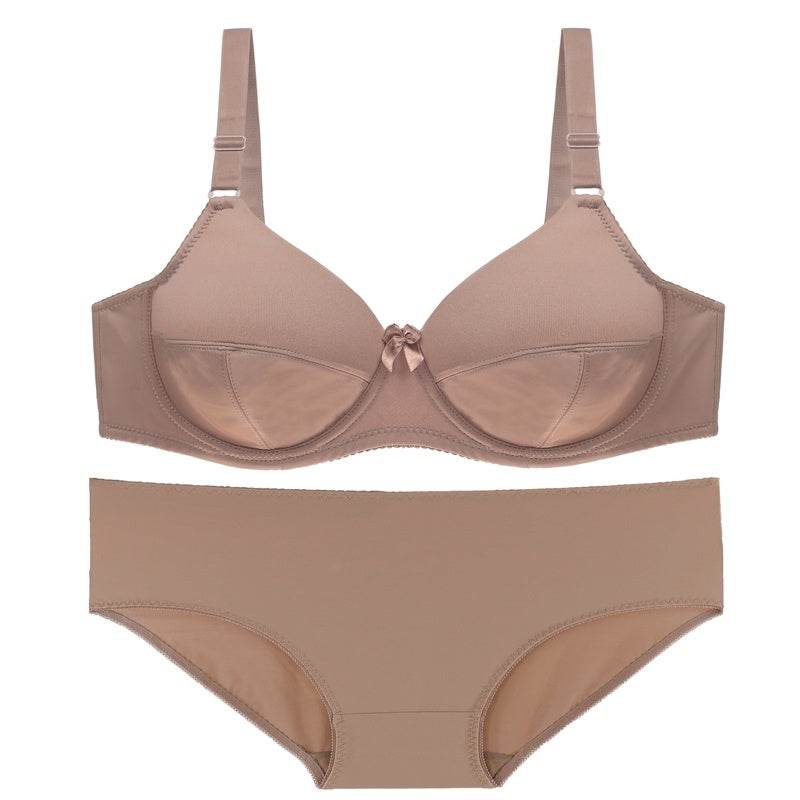 Glossy plus size bra set - Mubimart