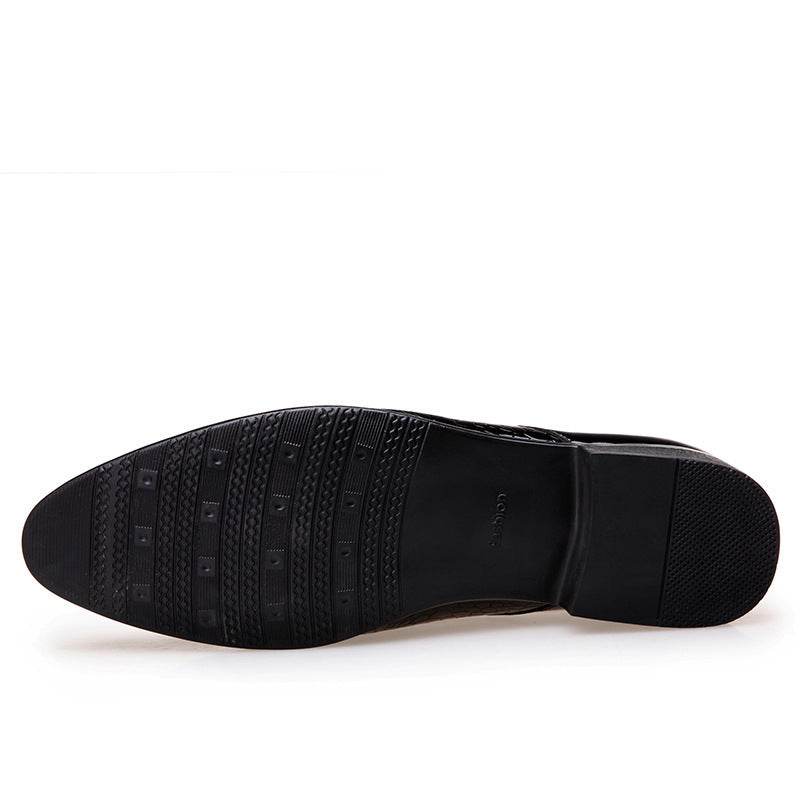 Shiny Lace-Up Single Shoes Fashion Dress Shoes - Mubimart