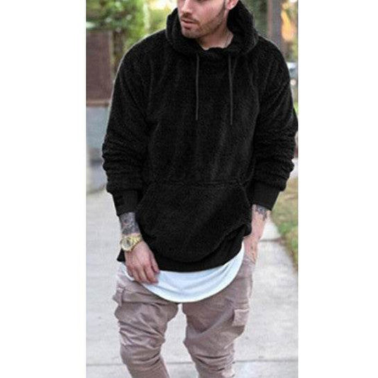 Mens Winter Warm Sweatshirt Hooded Pullover Sportswear Tops - Mubimart