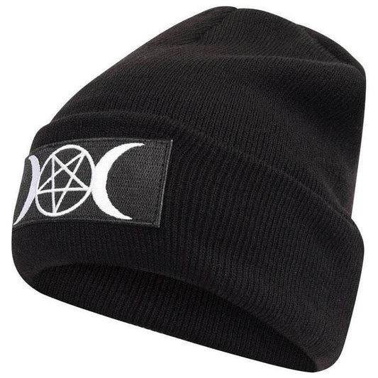 European and American Star Trend GOTH Beanie Embroidery Knitted Hat - Mubimart