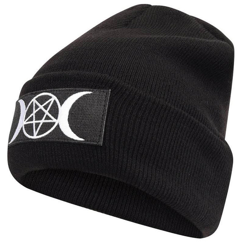 Europese en Amerikaanse Star Trend GOTH Beanie Borduurwerk Gebreide Muts