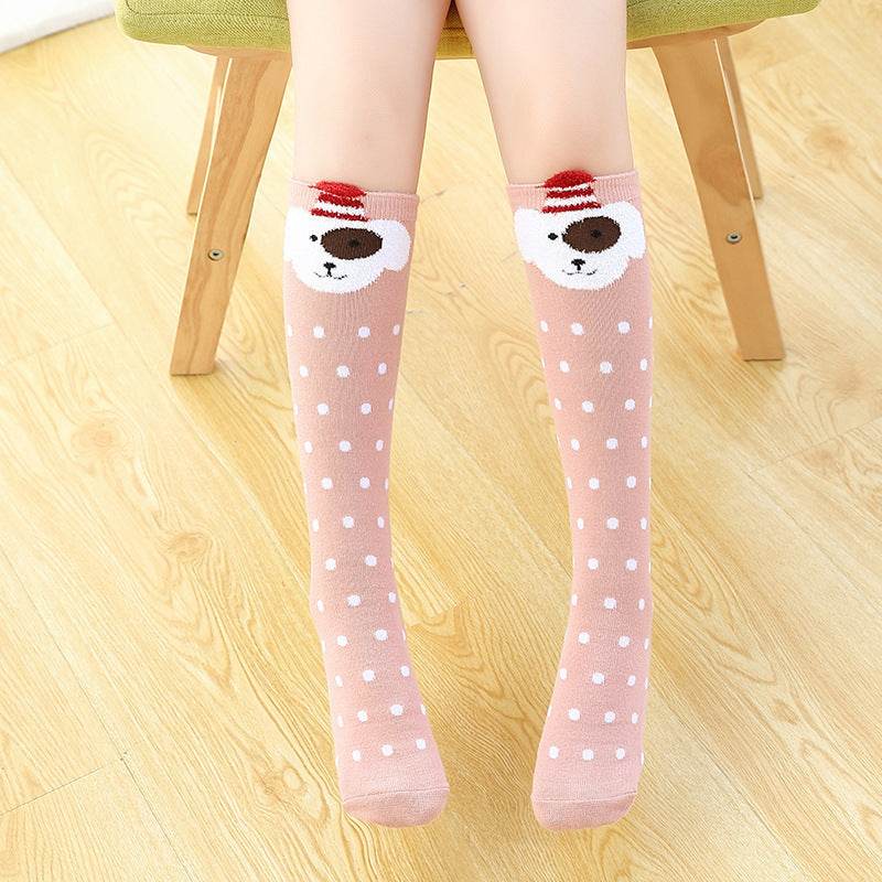 Children's stereo card through knee socks - Mubimart