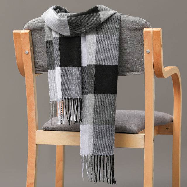 Mens And Girls Neckwear Cashmere Check Childrens Scarf - Mubimart
