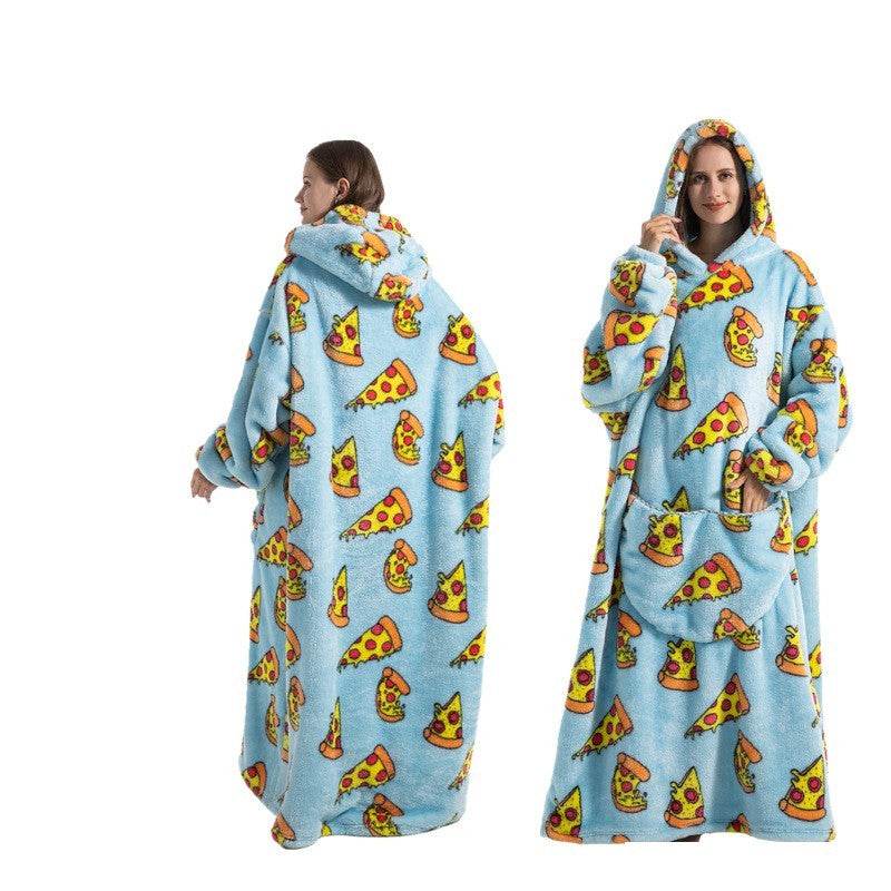 New Plus-sized Widened Homewear Lazy Blanket Warm Nightgown - Mubimart