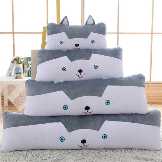 Cute Husky Long Throw Pillow